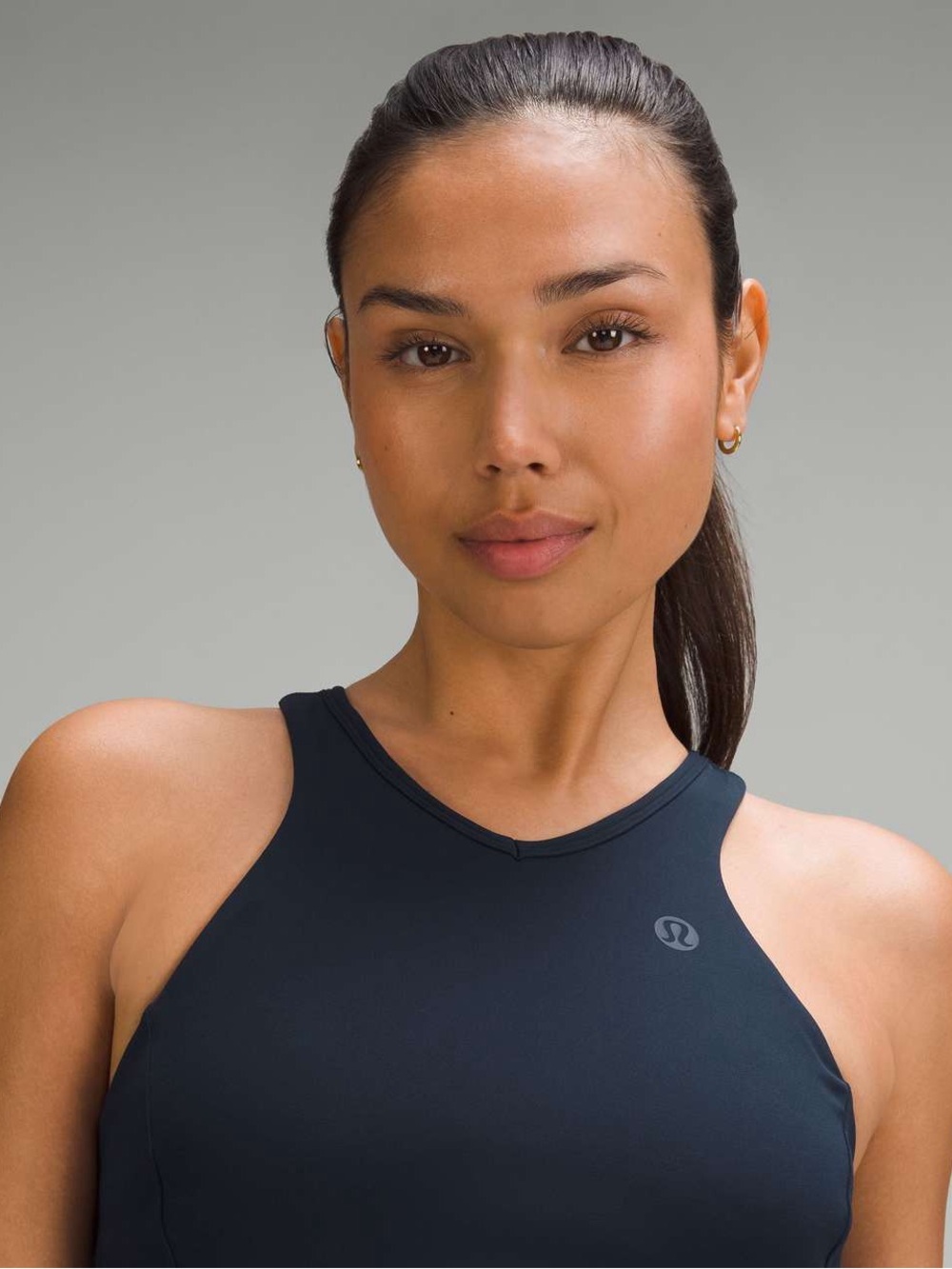 Lululemon Narrow Hem Cropped Tennis Tank Top *Medium Support, B/C Cup 
True Navy